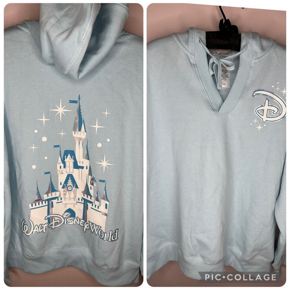 Disney Parks Cinderella’s castle, Walt Disney World, blue pullover hoodie